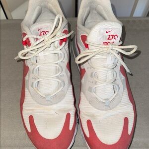 Nike Air 270 React White and Red Shoes